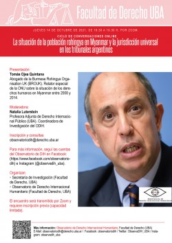 La situación de la población rohingya en Myanmar y la jurisdicción universal en los tribunales argentinos