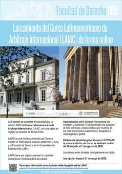 Lanzamiento del Curso Latinoamericano de Arbitraje Internacional (LAIAC) de forma online
