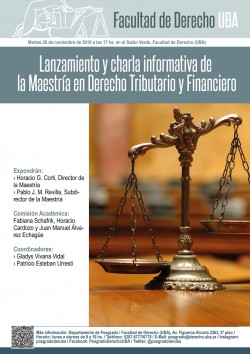 Lanzamiento y charla informativa de la Maestría en Derecho Tributario y Financiero