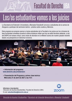 Los/as estudiantes vamos a los juicios - Primer cuatrimestre 2021