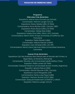 Nuevas perspectivas sobre Derecho Penal, Proceso Penal y Criminología. Seminario 2025 del Prof. Dr. Máximo Langer en la Facultad de Derecho (UBA)