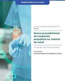 Nuevo procedimiento de mediación prejudicial en materia de salud