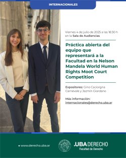 Práctica abierta del equipo que representará a la Facultad en la Nelson Mandela World Human Rights Moot Court Competition