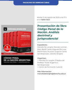 Presentación de libro <i>Código Penal de la Nación. Análisis doctrinal y jurisprudencial</i>