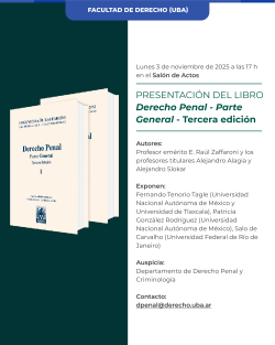 Presentación del libro <i>Derecho Penal. Parte General - Tercera edición</i>