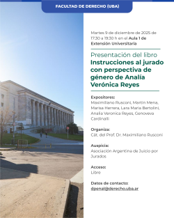 Presentación del libro <i>Instrucciones al jurado con perspectiva de género</i> de Analía Verónica Reyes 