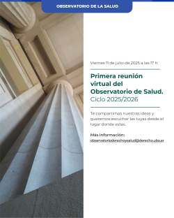 Primera reunión virtual del Observatorio de Salud - Ciclo 2025/2026