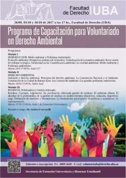 Programa de Capacitación para Voluntariado en Derecho Ambiental. Septiembre-Octubre 2017