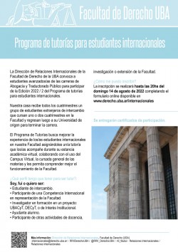 Programa de tutorías para estudiantes internacionales