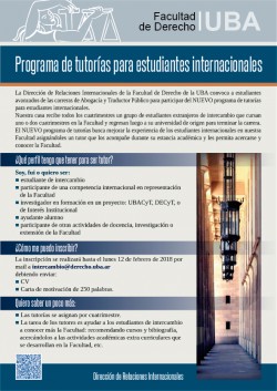 Programa de tutorías para estudiantes internacionales