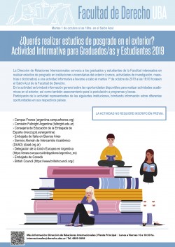 ¿Querés realizar estudios de posgrado en el exterior? Actividad informativa para graduados/as y estudiantes 2019