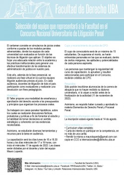 Selección del equipo que representará a la Facultad en el Concurso Nacional Universitario de Litigación Penal