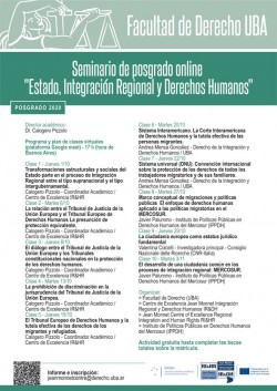 Seminario de posgrado online "Estado, Integración Regional  y Derechos Humanos"