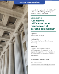 Seminario: "Los delitos calificados por el resultado en el derecho colombiano"