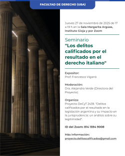 Seminario: "Los delitos calificados por el resultado en el derecho italiano"