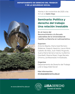 Seminario: Política y derecho del trabajo: Una relación inestable