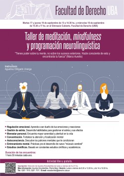 Taller de meditación, <i>mindfulness</i> y programación neurolinguística