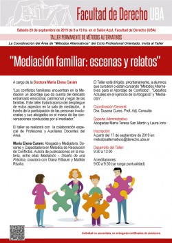 Taller Permanente de Métodos Alternativos. Mediación familiar: escenas y relatos
