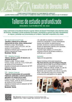 Talleres de Estudio Profundizado - Segundo Cuatrimestre de 2022