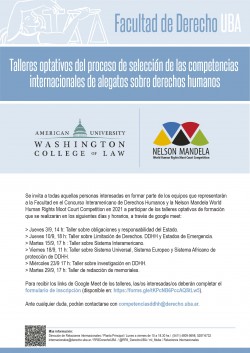 Talleres optativos del proceso de selección de las competencias internacionales de alegatos sobre derechos humanos