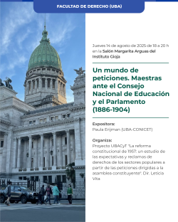 Un mundo de peticiones. Maestras ante el Consejo Nacional de Educación y el Parlamento (1886-1904)