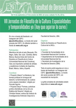 VII Jornadas de Filosofía de la Cultura: Espacialidades y temporalidades ya (hay que agarrar la curva)