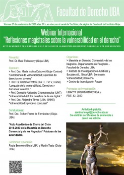 Webinar Internacional "Reflexiones magistrales sobre la vulnerabilidad en el derecho"