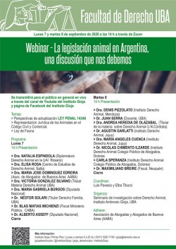 Webinar - La legislación animal en Argentina, una discusión que nos debemos