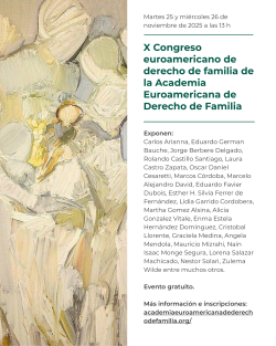 X Congreso euroamericano de derecho de familia de la Academia Euroamericana de Derecho de Familia