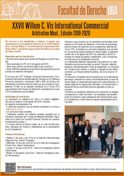 XXVII Willem C. Vis International Commercial Arbitration Moot - Edición 2019/2020