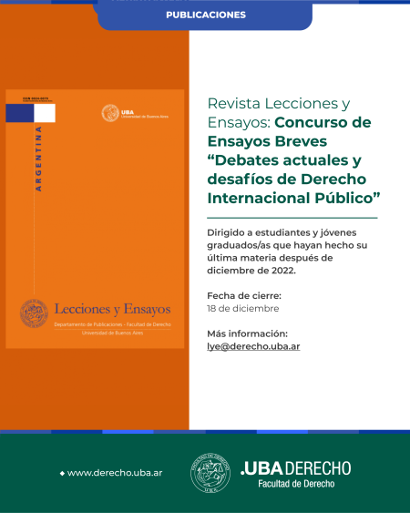 Concurso de Ensayos Breves "Debates actuales y desafíos de Derecho Internacional Público"