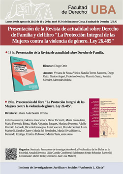 Presentación de la Revista de actualidad sobre Derecho de Familia y del libro "La Protección Integral de las Mujeres contra la violencia de género. Ley 26.485"