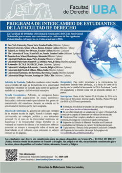 Programa de intercambio de estudiantes de la Facultad de Derecho