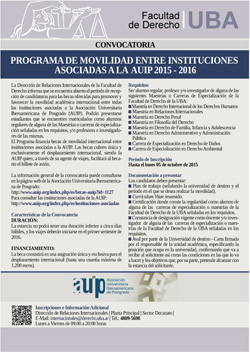 Convocatoria - Programa de Movilidad entre instituciones asociadas a la AUIP 2015-2016
